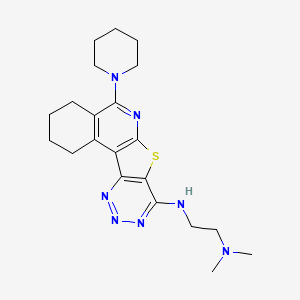 N',N'-dimethyl-N-(8-piperidin-1-yl-11-thia-9,14,15,16-tetrazatetracyclo[8.7.0.02,7.012,17]heptadeca-1(10),2(7),8,12(17),13,15-hexaen-13-yl)ethane-1,2-diamine