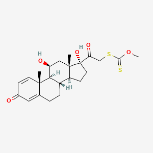 O-methyl [2-[(8S,9S,10R,11S,13S,14S,17R)-11,17-dihydroxy-10,13-dimethyl-3-oxo-7,8,9,11,12,14,15,16-octahydro-6H-cyclopenta[a]phenanthren-17-yl]-2-oxoethyl]sulfanylmethanethioate