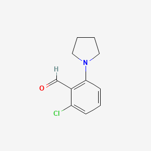 molecular formula C11H12ClNO B1517182 2-氯-6-(吡咯啉-1-基)苯甲醛 CAS No. 110405-86-2
