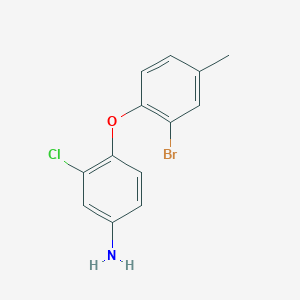 molecular formula C13H11BrClNO B1517183 4-(2-溴-4-甲基苯氧基)-3-氯苯胺 CAS No. 1021236-09-8