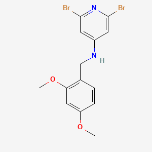 2,6-Dibromo-N-[(2,4-dimethoxyphenyl)methyl]pyridin-4-amine