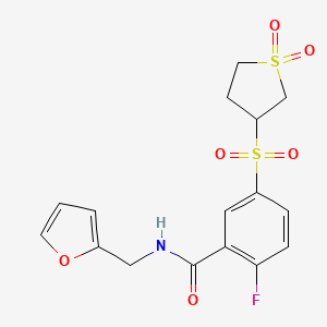 5-[(1,1-dioxidotetrahydrothiophen-3-yl)sulfonyl]-2-fluoro-N-(furan-2-ylmethyl)benzamide