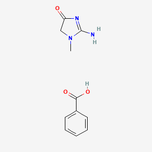 molecular formula C11H13N3O3 B15171976 2-amino-3-methyl-4H-imidazol-5-one;benzoic acid 