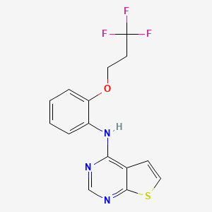 molecular formula C15H12F3N3OS B15172024 N-[2-(3,3,3-Trifluoropropoxy)phenyl]thieno[2,3-d]pyrimidin-4-amine CAS No. 917907-01-8