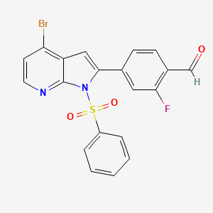 Benzaldehyde, 4-[4-bromo-1-(phenylsulfonyl)-1H-pyrrolo[2,3-b]pyridin-2-yl]-2-fluoro-