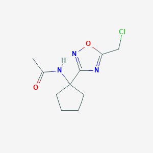 molecular formula C10H14ClN3O2 B1517214 N-{1-[5-(氯甲基)-1,2,4-噁二唑-3-基]环戊基}乙酰胺 CAS No. 1050884-33-7