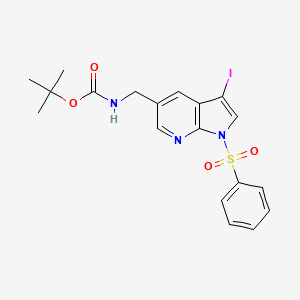 tert-Butyl ((3-iodo-1-(phenylsulfonyl)-1H-pyrrolo[2,3-b]pyridin-5-yl)methyl)carbamate