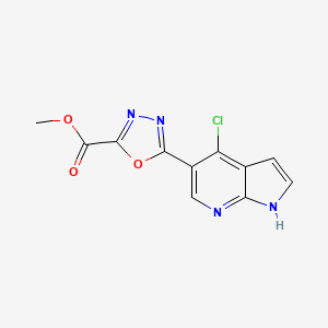 1,3,4-Oxadiazole-2-carboxylic acid, 5-(4-chloro-1H-pyrrolo[2,3-b]pyridin-5-yl)-, methyl ester