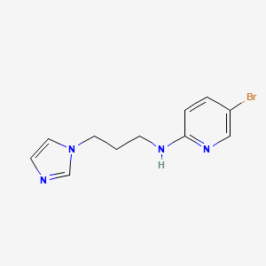 molecular formula C11H13BrN4 B1517222 5-bromo-N-[3-(1H-imidazol-1-yl)propyl]pyridin-2-amine CAS No. 1038733-36-6
