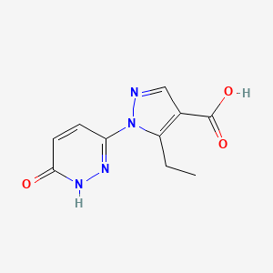 molecular formula C10H10N4O3 B1517235 5-ethyl-1-(6-hydroxypyridazin-3-yl)-1H-pyrazole-4-carboxylic acid CAS No. 1170858-25-9