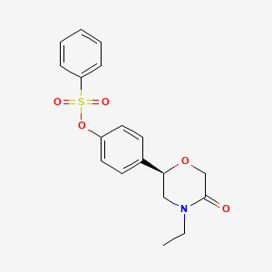 4-[(2R)-4-Ethyl-5-oxomorpholin-2-yl]phenyl benzenesulfonate