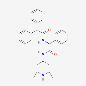 (2R)-2-[(diphenylacetyl)amino]-2-phenyl-N-(2,2,6,6-tetramethylpiperidin-4-yl)ethanamide