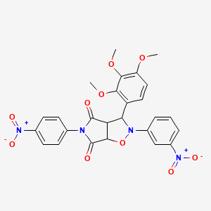 2-(3-nitrophenyl)-5-(4-nitrophenyl)-3-(2,3,4-trimethoxyphenyl)dihydro-2H-pyrrolo[3,4-d][1,2]oxazole-4,6(3H,5H)-dione