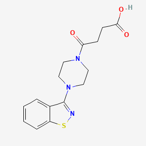 molecular formula C15H17N3O3S B1517254 4-[4-(1,2-Benzothiazol-3-yl)piperazin-1-yl]-4-oxobutanoic acid CAS No. 1030429-68-5