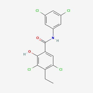 molecular formula C15H11Cl4NO2 B15172566 3,5-Dichloro-N-(3,5-dichlorophenyl)-4-ethyl-2-hydroxybenzamide CAS No. 921758-50-1