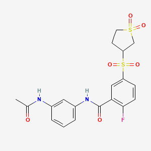 N-[3-(acetylamino)phenyl]-5-[(1,1-dioxidotetrahydrothiophen-3-yl)sulfonyl]-2-fluorobenzamide