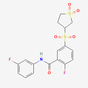 5-[(1,1-dioxidotetrahydrothiophen-3-yl)sulfonyl]-2-fluoro-N-(3-fluorophenyl)benzamide