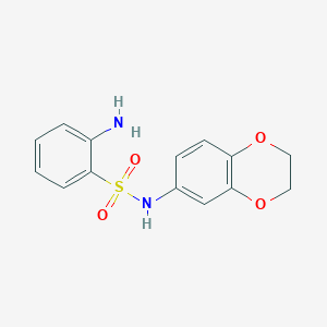 molecular formula C14H14N2O4S B1517289 2-amino-N-(2,3-dihydro-1,4-benzodioxin-6-yl)benzene-1-sulfonamide CAS No. 1040334-54-0