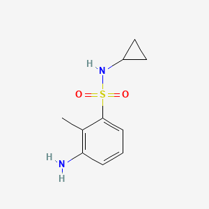 molecular formula C10H14N2O2S B1517293 3-amino-N-cyclopropyl-2-methylbenzene-1-sulfonamide CAS No. 1040002-79-6