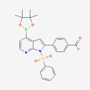 Benzaldehyde, 4-[1-(phenylsulfonyl)-4-(4,4,5,5-tetramethyl-1,3,2-dioxaborolan-2-YL)-1H-pyrrolo[2,3-B]pyridin-2-YL]-