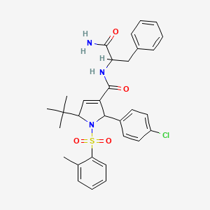 N-(1-amino-1-oxo-3-phenylpropan-2-yl)-5-tert-butyl-2-(4-chlorophenyl)-1-(2-methylphenyl)sulfonyl-2,5-dihydropyrrole-3-carboxamide