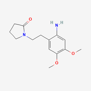 molecular formula C14H20N2O3 B1517326 1-[2-(2-Amino-4,5-dimethoxyphenyl)ethyl]pyrrolidin-2-one CAS No. 1087448-67-6