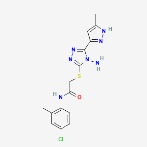 2-{[4-amino-5-(5-methyl-1H-pyrazol-3-yl)-4H-1,2,4-triazol-3-yl]sulfanyl}-N-(4-chloro-2-methylphenyl)acetamide