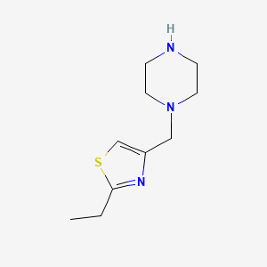 molecular formula C10H17N3S B1517338 1-[(2-Ethyl-1,3-thiazol-4-yl)methyl]piperazine CAS No. 1092285-70-5