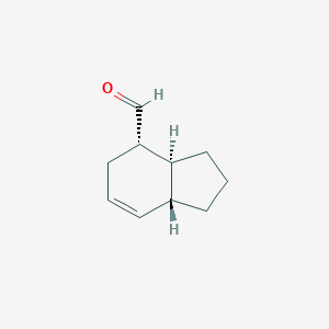 molecular formula C10H14O B151734 1H-Indene-4-carboxaldehyde, 2,3,3a,4,5,7a-hexahydro-, [3aS-(3aalpha,4alpha,7abeta)]-(9CI) CAS No. 129026-21-7