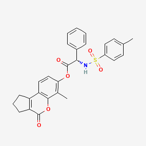 (6-methyl-4-oxo-2,3-dihydro-1H-cyclopenta[c]chromen-7-yl) (2S)-2-[(4-methylphenyl)sulfonylamino]-2-phenylacetate