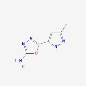 molecular formula C7H9N5O B1517350 5-(1,3-dimethyl-1H-pyrazol-5-yl)-1,3,4-oxadiazol-2-amine CAS No. 1170966-72-9