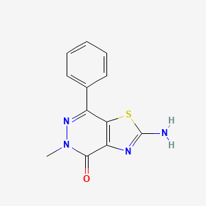 molecular formula C12H10N4OS B1517352 2-amino-5-methyl-7-phenyl[1,3]thiazolo[4,5-d]pyridazin-4(5H)-one CAS No. 1105192-23-1