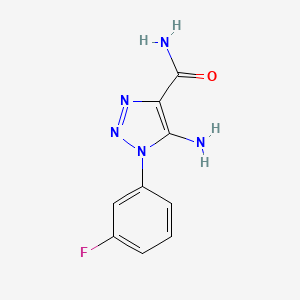 molecular formula C9H8FN5O B1517365 5-Amino-1-(3-fluorophenyl)-1H-1,2,3-triazole-4-carboxamide CAS No. 1105195-29-6