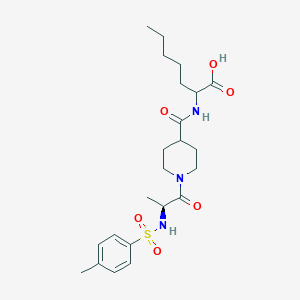 2-{[(1-{N-[(4-methylphenyl)sulfonyl]-L-alanyl}piperidin-4-yl)carbonyl]amino}heptanoic acid