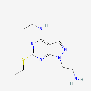 molecular formula C12H20N6S B1517376 1-(2-氨基乙基)-6-(乙硫基)-N-异丙基-1H-吡唑并[3,4-d]嘧啶-4-胺 CAS No. 1105197-82-7
