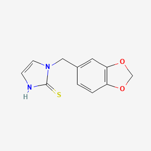 molecular formula C11H10N2O2S B1517378 1-(1,3-苯并二氧杂环-5-基甲基)-1H-咪唑-2-硫醇 CAS No. 1105195-60-5