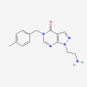 molecular formula C15H17N5O B1517387 1-(2-氨基乙基)-5-(4-甲基苄基)-1,5-二氢-4H-吡唑并[3,4-d]嘧啶-4-酮 CAS No. 1105196-83-5