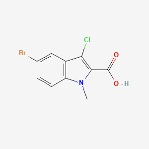 molecular formula C10H7BrClNO2 B1517390 5-溴-3-氯-1-甲基-1H-吲哚-2-羧酸 CAS No. 1057404-45-1