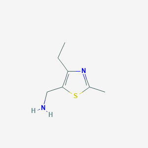 molecular formula C7H12N2S B1517414 1-(4-Ethyl-2-methyl-1,3-thiazol-5-YL)methanamine CAS No. 1123169-53-8