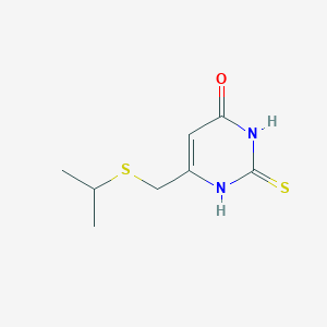 molecular formula C8H12N2OS2 B1517431 6-[(Propan-2-ylsulfanyl)methyl]-2-sulfanylidene-1,2,3,4-tetrahydropyrimidin-4-one CAS No. 1176104-56-5