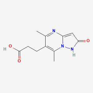 molecular formula C11H13N3O3 B1517432 3-(5,7-Dimethyl-2-oxo-1,2-dihydropyrazolo[1,5-a]pyrimidin-6-yl)propanoic acid CAS No. 1144447-35-7