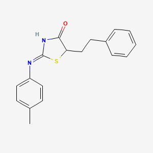 2-(4-Methylanilino)-5-(2-phenylethyl)-1,3-thiazol-4(5H)-one