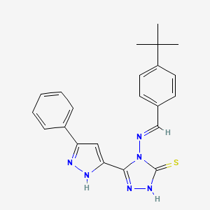 4-{[(E)-(4-tert-butylphenyl)methylidene]amino}-5-(5-phenyl-1H-pyrazol-3-yl)-4H-1,2,4-triazole-3-thiol