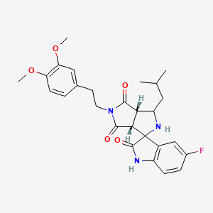 molecular formula C27H30FN3O5 B15174481 (3aR,6aS)-5-[2-(3,4-dimethoxyphenyl)ethyl]-5'-fluoro-1-(2-methylpropyl)spiro[1,2,3a,6a-tetrahydropyrrolo[3,4-c]pyrrole-3,3'-1H-indole]-2',4,6-trione 