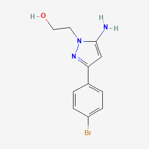 molecular formula C11H12BrN3O B1517467 2-[5-amino-3-(4-bromophenyl)-1H-pyrazol-1-yl]ethan-1-ol CAS No. 1152967-07-1