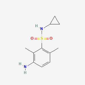 molecular formula C11H16N2O2S B1517471 3-amino-N-cyclopropyl-2,6-dimethylbenzene-1-sulfonamide CAS No. 1094812-28-8
