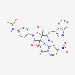 molecular formula C30H24N6O6 B15174750 N-[4-[(3aR,6aS)-1-(1H-indol-3-ylmethyl)-5'-nitro-2',4,6-trioxospiro[1,2,3a,6a-tetrahydropyrrolo[3,4-c]pyrrole-3,3'-1H-indole]-5-yl]phenyl]acetamide 