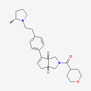 molecular formula C26H36N2O2 B15174755 Methanone, [(3aR,6aR)-3,3a,4,6a-tetrahydro-6-[4-[2-[(2R)-2-methyl-1-pyrrolidinyl]ethyl]phenyl]cyclopenta[c]pyrrol-2(1H)-yl](tetrahydro-2H-pyran-4-yl)- 