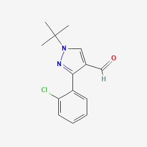 molecular formula C14H15ClN2O B1517477 1-tert-butyl-3-(2-chlorophenyl)-1H-pyrazole-4-carbaldehyde CAS No. 1152874-49-1