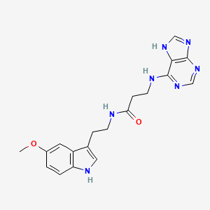 molecular formula C19H21N7O2 B15174846 N-[2-(5-methoxy-1H-indol-3-yl)ethyl]-N~3~-9H-purin-6-yl-beta-alaninamide 